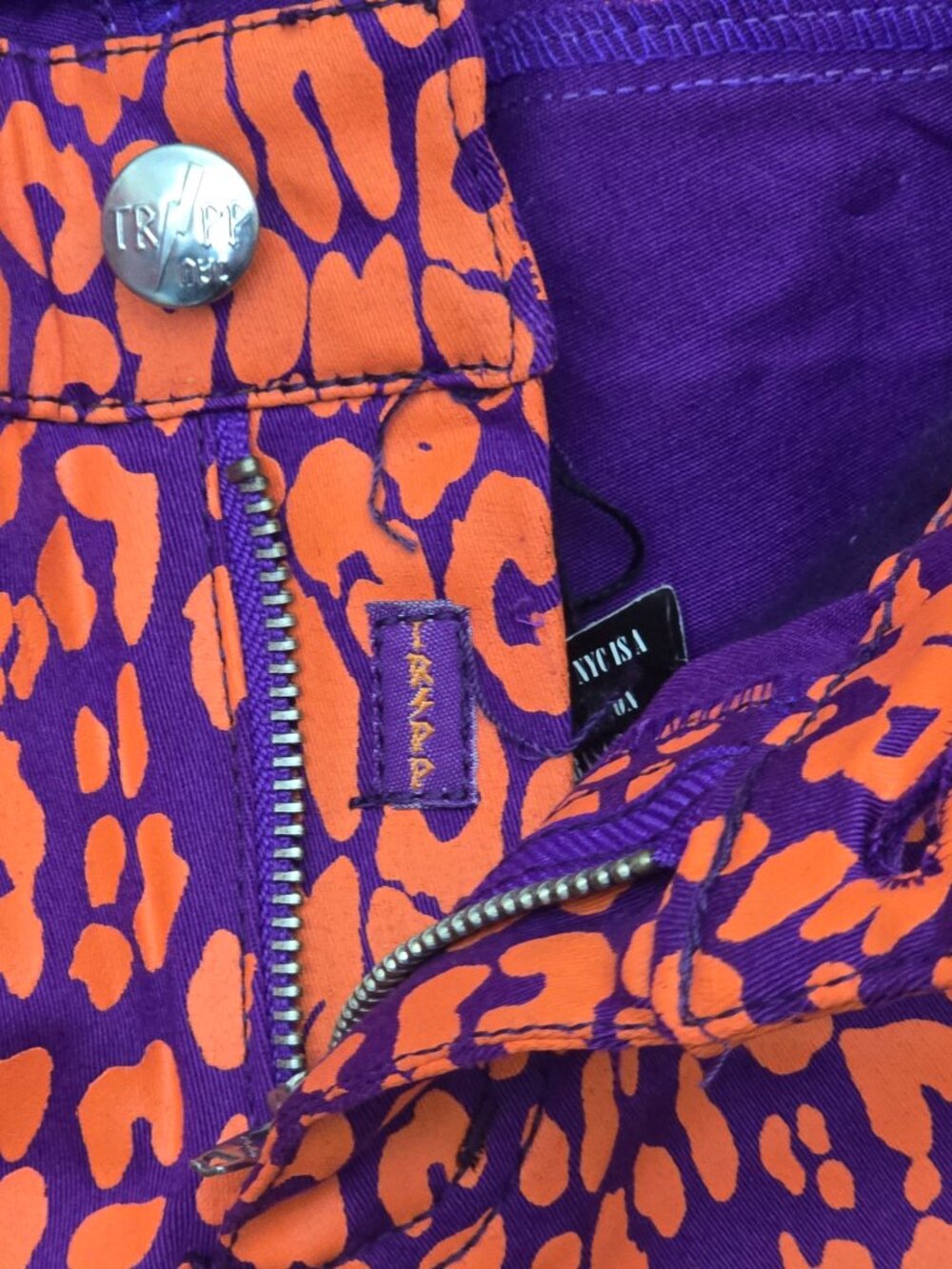 NWT TRIPP NYC Neon Leopard Print Skinny Jeans Style IS9767P Purple Orange - Picture 13 of 16